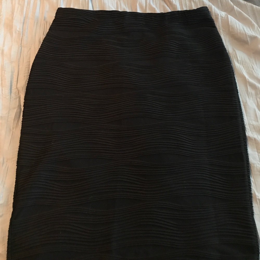 Stretchy black pencil skirt